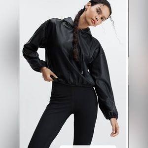 NWT Fabletics Vegan Leather Hoodie Size XL - pet/smoke free home
